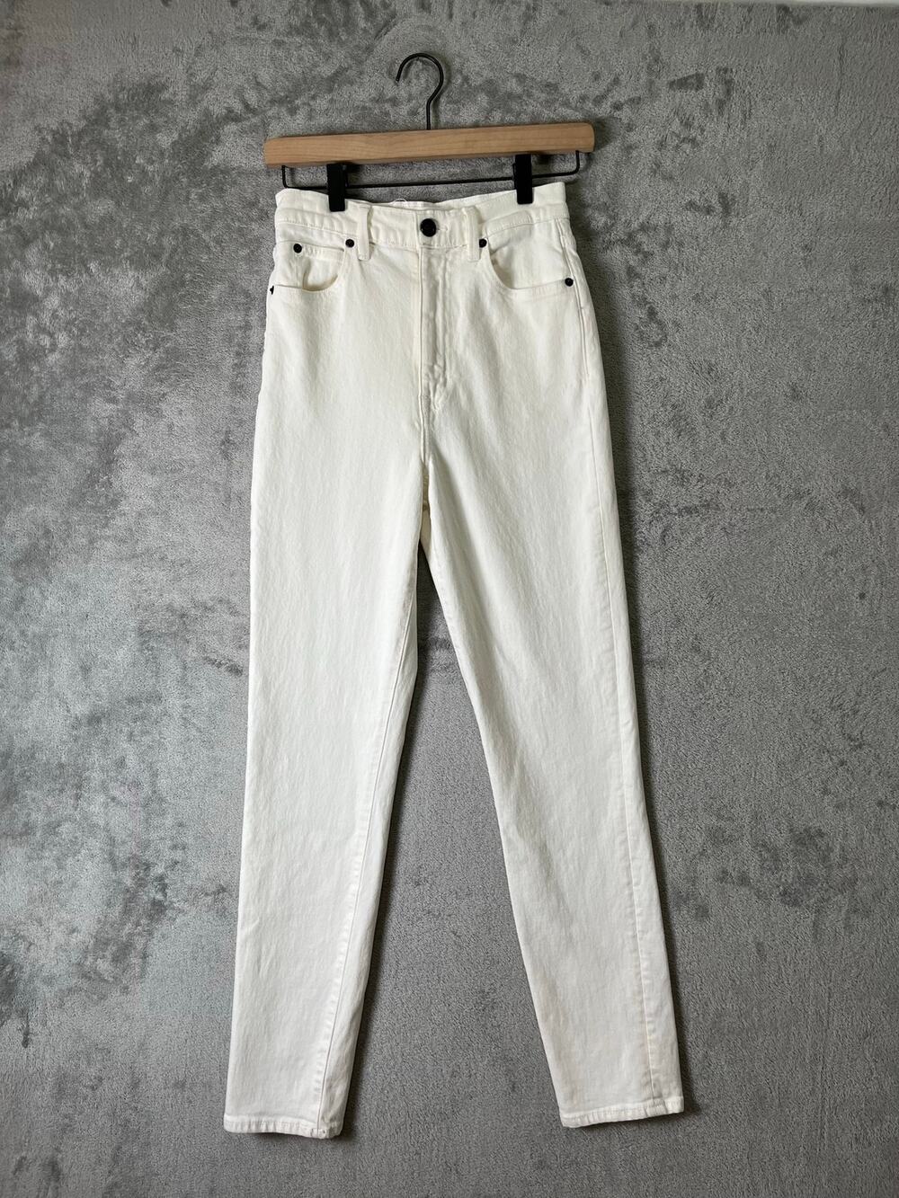 SLVRLAKE Beatnik High Rise Skinny Jeans White Stretch Denim Minimalist Chic 25